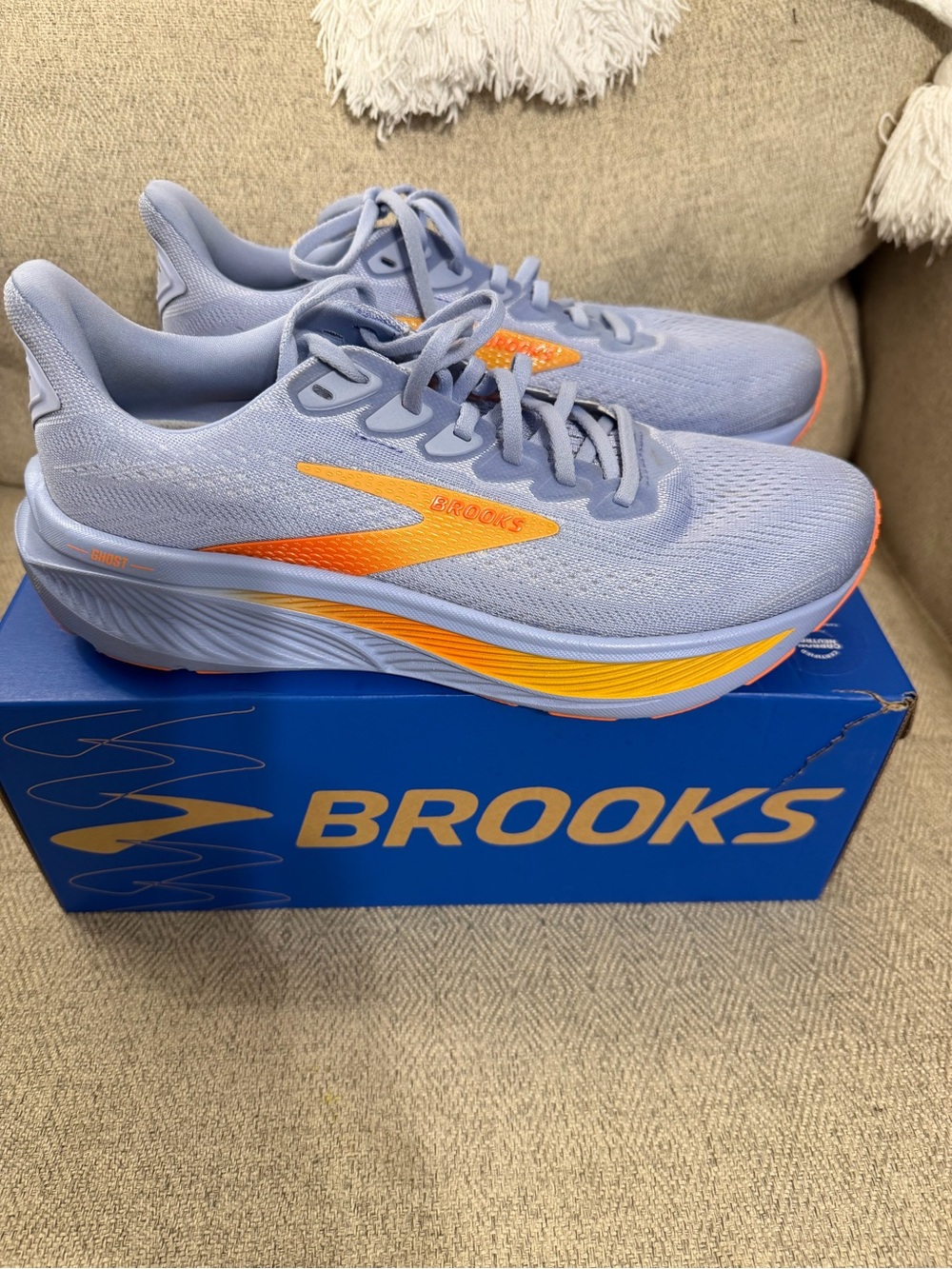 Brooks Women's Light Lavender and Orange Running Sneakers